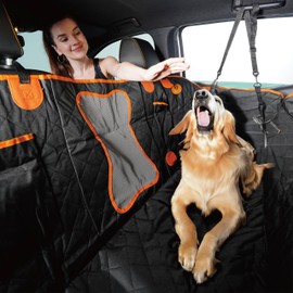 HYPERAX Dog Car Seat Cover for Back Seat, Pet Travel Hammock for Universal Size Fits for Car/Truck/Pick UP/SUV,Waterproof Backseat Protection for Dog/Cat Travel, Durable with Mesh Window