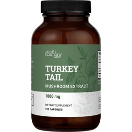 Earth Harmony Naturals Earth Harmony Organic Turkey Tail Mushroom Capsules (1200mg Pure Extract) - Superfood Mushroom Supplement Helps Support Brain Health - Premium Powder Extract - 120 Capsules (2-Month Supply)
