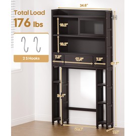 Cozivolife Over The Toilet Storage Cabinet with Acrylic Sliding Door Panel,Bamboo Organizer Shelf with 2 Toilet Paper Drawers and 1 Big Drawer,Toilet Rack for Bathroom (Brown)