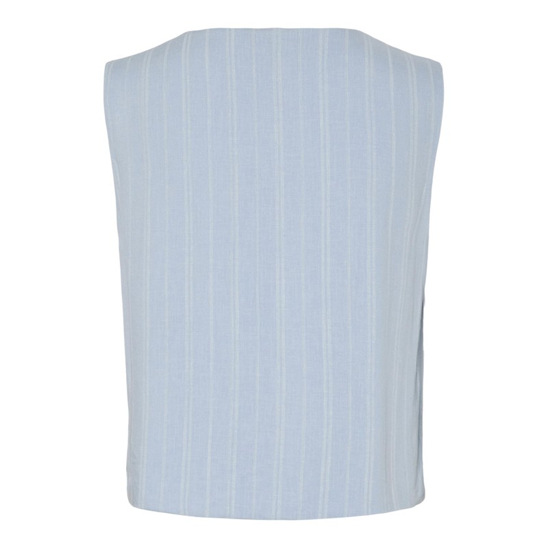 PIECES Pcpia Women's Tailored Vest WVN Noos, Cashmere Blue, L