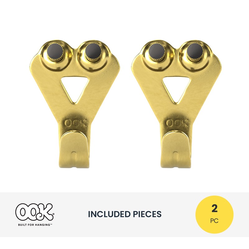 OOK 50025 Professional Picture Hangers, Art Hangers, Brass, Reusable Picture