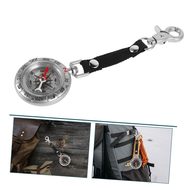 SUPVOX Wear-Resistant Pocket Compass Mini Compass Keychain Vintage Design for