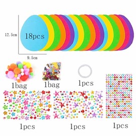HERZONE 18 Pieces Easter Crafts Children, DIY Easter Decoration Craft Set, Easter Sticker Window Pictures Rabbit Eggs Shape, Craft Accessories Craft Material Set (C)