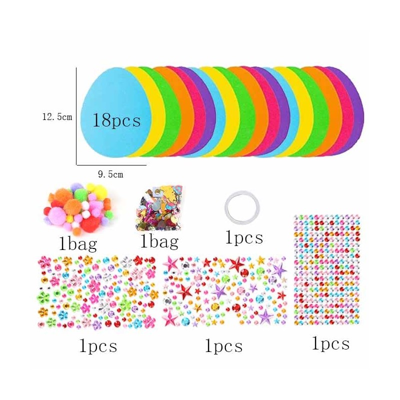 HERZONE 18 Pieces Easter Crafts Children, DIY Easter Decoration Craft