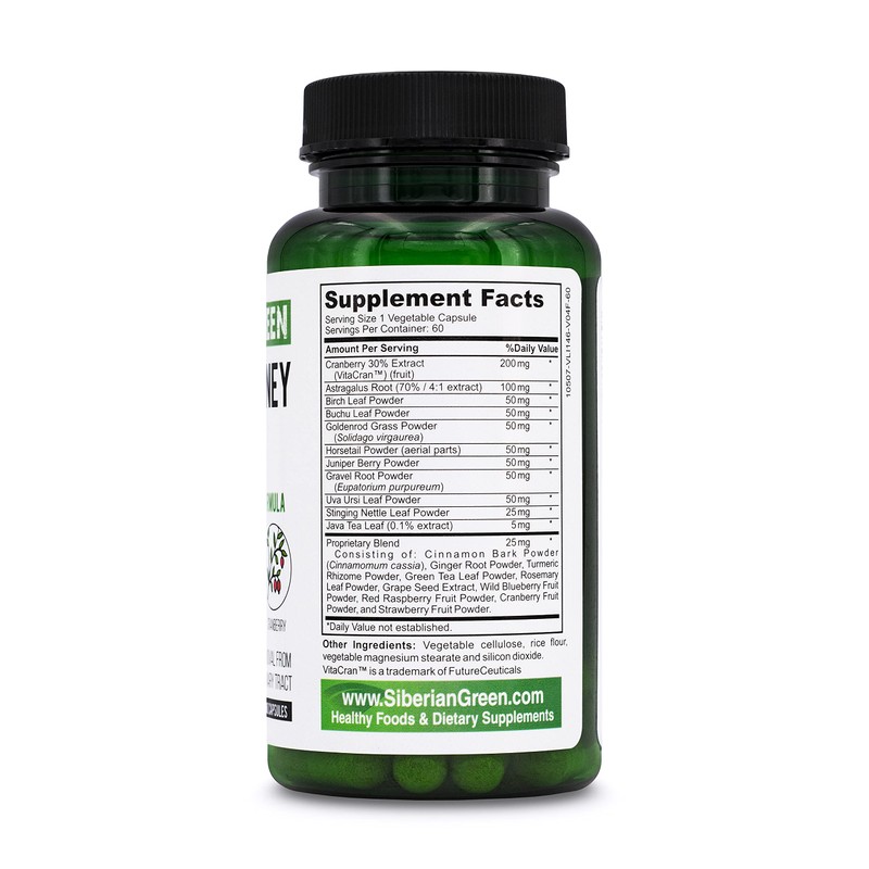 Siberian Green Herbal Kidney Detox 60 Capsules – Cranberry Birch