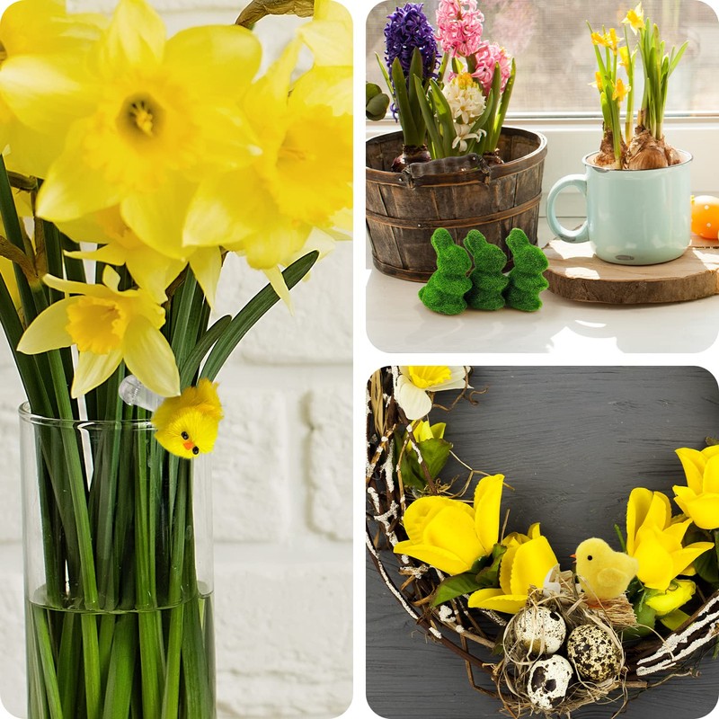 Netuno 4 x Easter Bunny Decorative Figure Green Decorative Easter