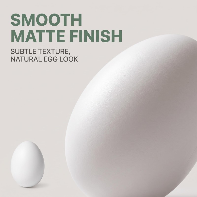 GOUDOGEDC 10PCS Simulation Egg White Plastic Fake Eggs DIY Easter