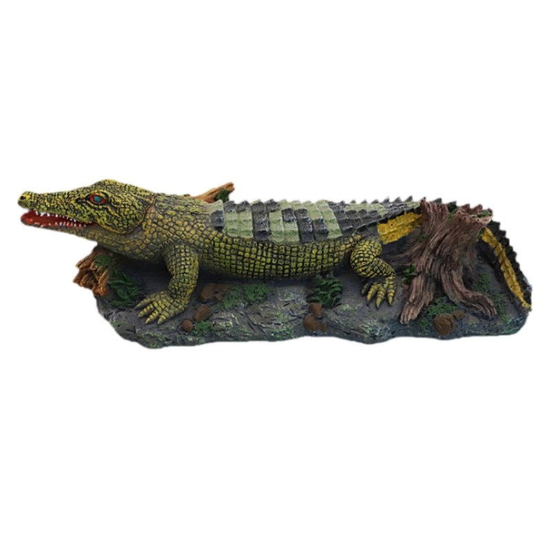 Fonowx Aquarium Crocodile Air Stone Crocodile Figurine Air Bubbler for