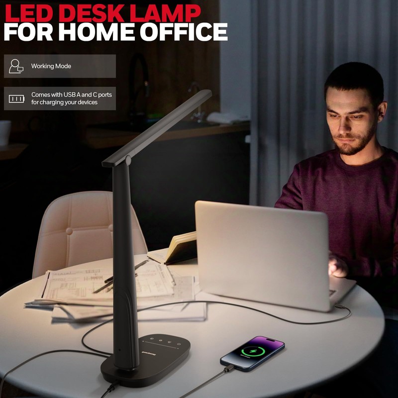 Honeywell LED Desk Lamp for Home Office, Eye-Caring Light with