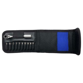 BIKE BROZ 1/4 Inch Mini Ratchet with Bit Set in Small Bag, 12 Pieces, Bicycle Tool Set for Travelling with Ratchet and Bit Holder, Ratchet Wrench Robby Ratchet by