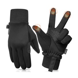 Sukeen Kids Winter Gloves, Soft Warm Gloves Touchscreen Winter Gloves for Kids, Anti-Slip Thermal Kids Gloves Winter for Boys Girls, Windproof Winter Gloves for Kids Sports Running Cycling, Black, M