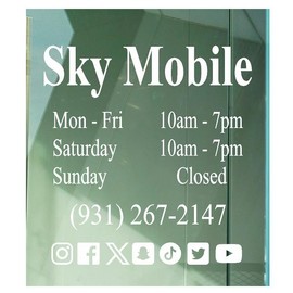 Business Hours Sign and Business Name Vinyl Decal Custom Professional Business Sign for Window and Door Custom Business Hours Stickers Decals