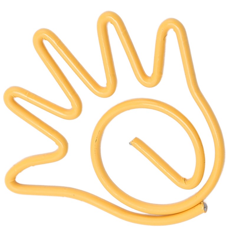 100Pcs Paper Clip Metal Hand Shaped Design Rustproof Paperclip Decoration