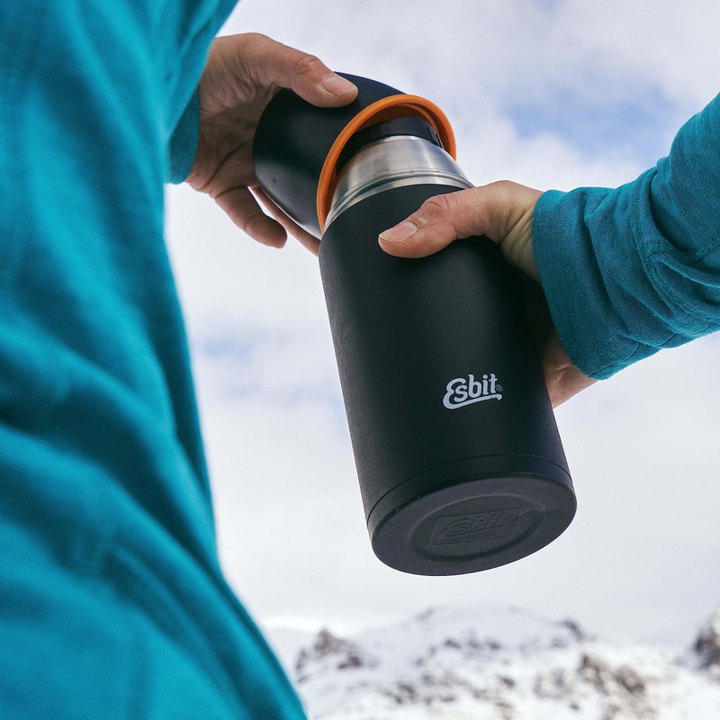 Esbit Edelstahl Isolierflasche Classic 750 ml in Schwarz - für