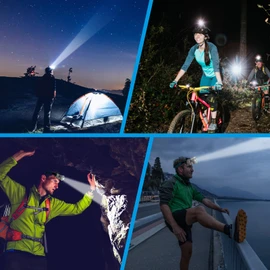 High Brightness LED Headlamp with Display Screen Rechargeable USB-C Waterproof Headlight with Runtime Indicator 4 Lighting Modes Light for Camping, Work, Hunting, Fishing (Mode 502 - White Light)