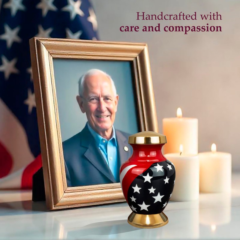 Trupoint Memorials Small Urns for Human Ashes Keepsake, Military and