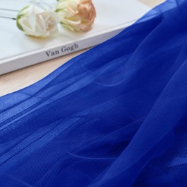 SiinvdaBZX Royal Blue Tulle Fabric Roll, 54 Inch x 3 Yards Soft Drape Tulle Netting Fabric for DIY Craft Tutu Skirt Bridal Veil Wedding Party Table Skirt Ceiling Decor