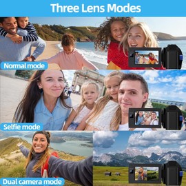 🔥UHD 5K + 1080P Dual Lens Camcorder Video Camera WiFi IR Night Vision W/ Tripod