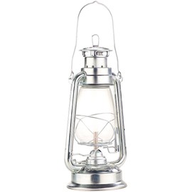 Lunartec Sturmlampe Öl: Nostalgische Petroleum-Sturmlaterne mit Glaskolben, verzinkt, 30 cm (Sturmlaterne Öl, Campinglampe Öl, Zylinder)