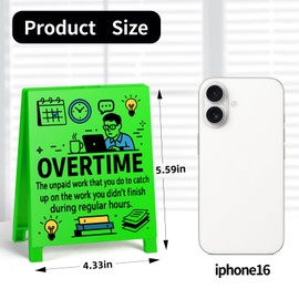 Sarcastic Office Desk Sign for Women- Overtime The Unpaid Work Funny Desk Sign for Coworkers Collegues Boss Friends Perfect for Birthday Christmas White Elephant Gifts Gag Gifts