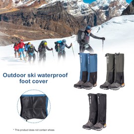 HIDEWALKER Waterproof Gaiters Durable Leg Cover for Men and Women for Mountain Snow Hiking Skiing Walking Climbing Hunting (Black (warm fluff), L(40-42))