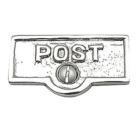 Renovators Supply Chrome POST Switch Tag Plate Sign 1.69 W X 0.81 H Antique Chrome Polished Brass Metal Switch Plaque Labels For Home Or Office Standard Switches Including Mounting Hardware