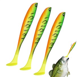Bass Fishing Lures Kit, Bass Lure Kit PVC Fishing Lures Baits, Wear-Resistant Swimbait Realistic Fishing Lures for Walleye, Trout, Bass, Pike