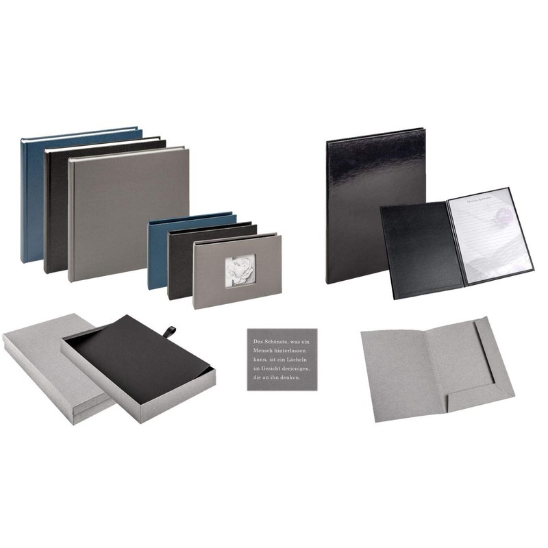 walther design Condolence Folder Black 21 x 29.7 cm (DIN