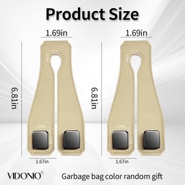vidonio 2 Pack Double Car Seat Hooks for Headrest, Rotatable Purse Holder for Car, Premium Leather Car Hooks for Purses and Bags, Headrest Hook and Storage Accessories (Beige)