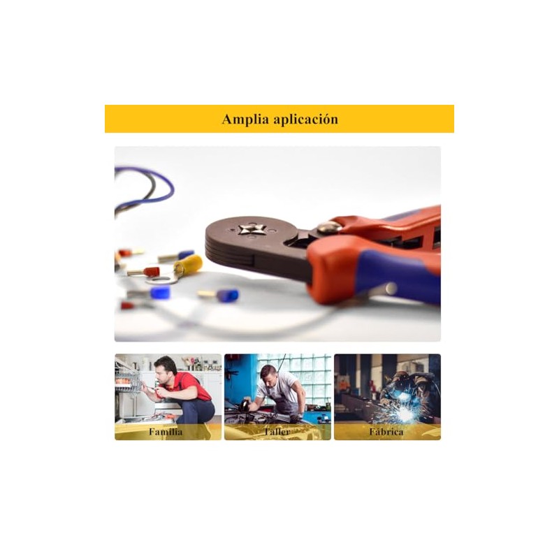 Crimpadora Terminal Cable Eléctrico 1200Pzs, Pinza Pelacable Alicates Alambre Engarzado,
