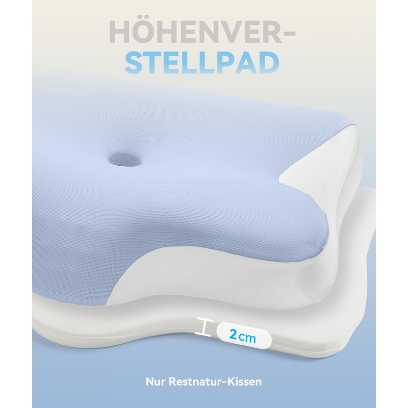 Restnature Neck Pillow Pads - Adjustable Cushion Height, White