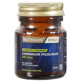 Nutraxin Vitals Chromum Picolinate 200 mcg 90 Tablet Takviye Edici Gıda
