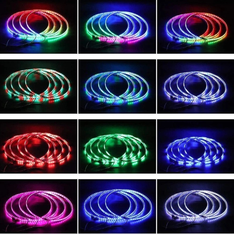 Gearzaar Set 4x 15.5'' RGB Wheel Ring Light LED Kit
