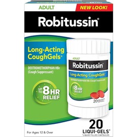 Robitussin 20 Count Robitussin 8 Hour Liqui-gels Cough Adult Formula
