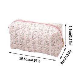 Floral Makeup Bag,Multi-Functional Coquette Cosmetic Bag,Soft Fuzzy Cosmetic Pouch Puffy Travel Toiletry Bag,Aesthetic Makeup Brushes Storage Bag for Women Girls Girlfriends (1 PCs)