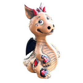 Reucher Dino Schwagi, Handgefertigte Keramik-Räucherfigur mit Räucherkerze und Untersetzer, Deutschland