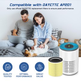 DAYETTE AP201 Replacement H13 HEPA Air Filter Air Purifier AP201, Pet Dander Filter