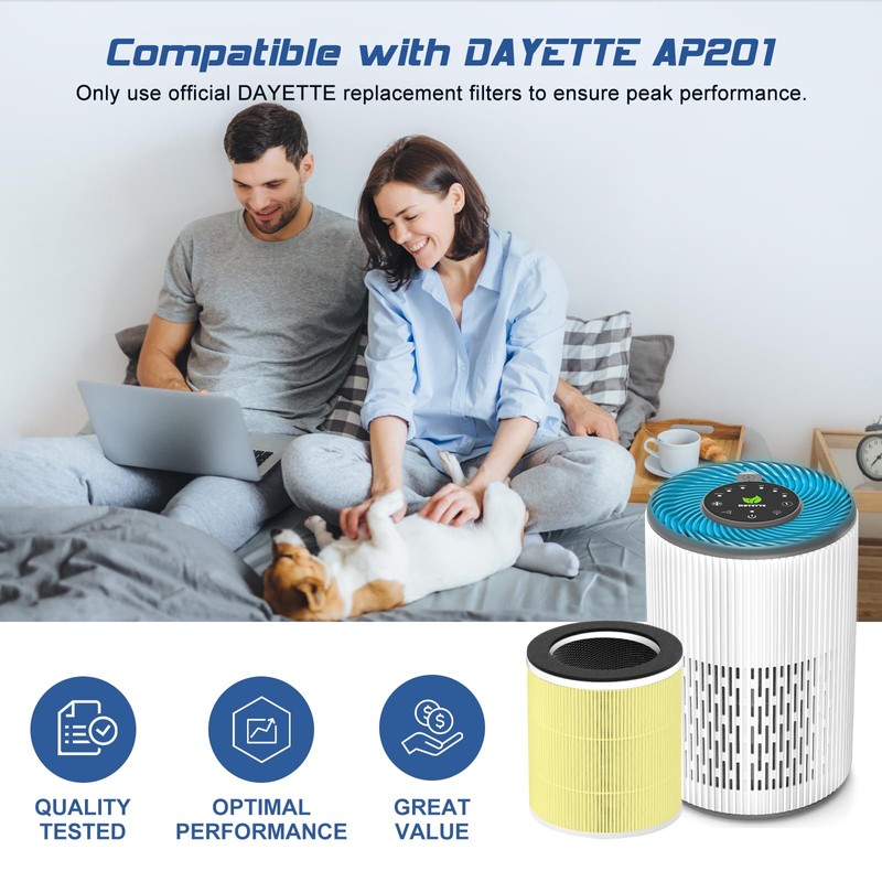 DAYETTE AP201 Replacement H13 HEPA Air Filter Air Purifier AP201,
