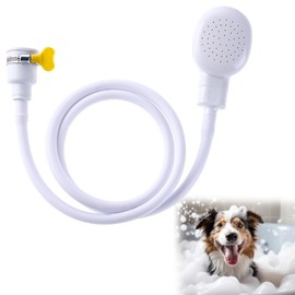 HAPPOW Single Tap Shower Attachment, 132cm Shower Hose for Bath Taps & Sink, Multi-Use Tap Shower Attachment for Pet Bathing, Baby Washing, Plant Watering & Floor Cleaning, Includes Secure Fit Clamp