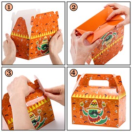 Hedume 36pcs Mexican Carnival Party Favor Boxes, Carnival Cinco De Mayo Goodie Candy Treat Boxes, Mexico Carnival Party Candy Goodies Valentine's Day Gift Boxes, Party Decorations Supplies