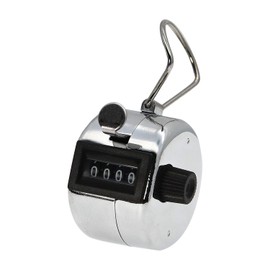 AMTAST Metal Hand Tally Counter Clicker 4 Digit Mechanical Palm Counter Clicker with Finger Ring Number Count for School Golf & Concert