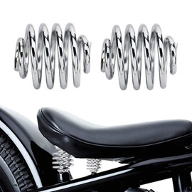 Motorcycle 2 inch Barrel Coiled Solo Seat Springs for Harley Davidson, Honda, Kawasaki, Yamaha, Suzuki and Triumph bobber, chopper, softail, rigid build (Chrome 2 inch)