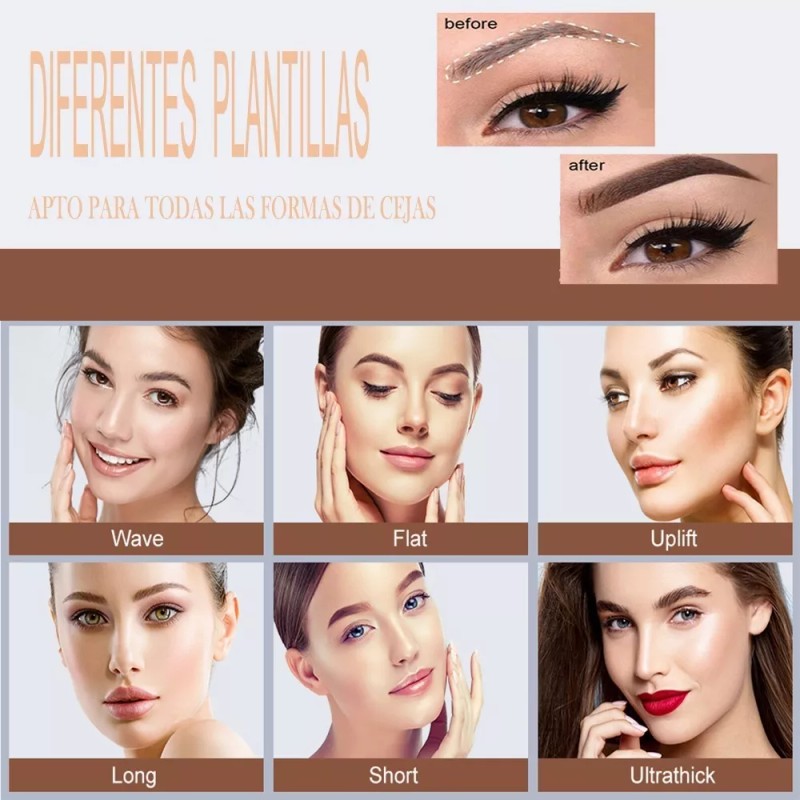 Dolores 15pcs Kit Cejas Modelado Sello Cera Prueba Agua Con