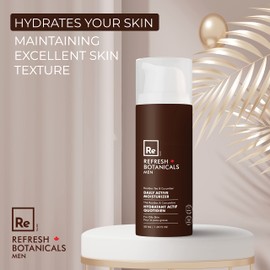 Refresh Botanicals Daily Active Moisturizer for Oily Skin | Derived from Fresh and Hydrating Cucumber & Rooibos Tea | Men Facial Moisturizer for Long Lasting Hydration and Youthful Glow | 1.69 Oz