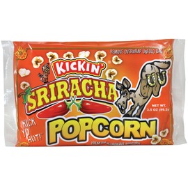 KICKIN’ Sriracha Premium Microwave Popcorn Bags - 6 Pack - Ultimate Spicy Popcorn Gourmet Gift - Makes a Great Movie Theater Popcorn or Snack Food for Movie Night