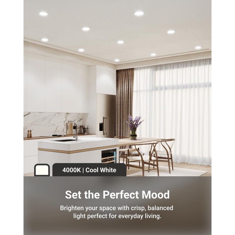 Sunco 12 Pack Recessed Lighting 6 Inch LED, Canless Ceiling