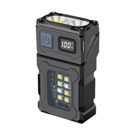 Keychain Flashlight Hight Lumen, Rechargeable EDC Flash Light 850 Lumens with Back Clip, Small Compact Magnetic LED Flash Lights for Walking, Cycling, Emergency, Red Signaling Tool