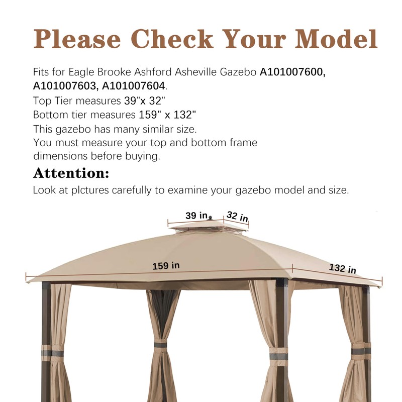 SCOCANOPY Replacement Cover Fit for 10X12 Ft Eagle Brooke Soft