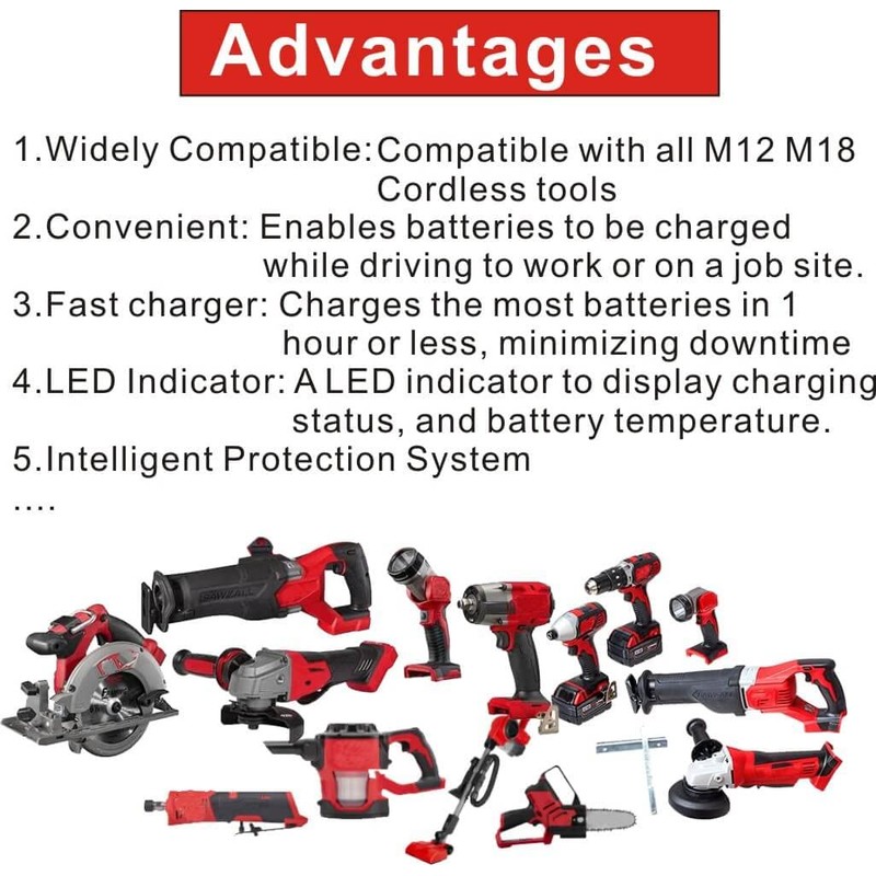 Cargador de batería multivoltaje M12 y M18