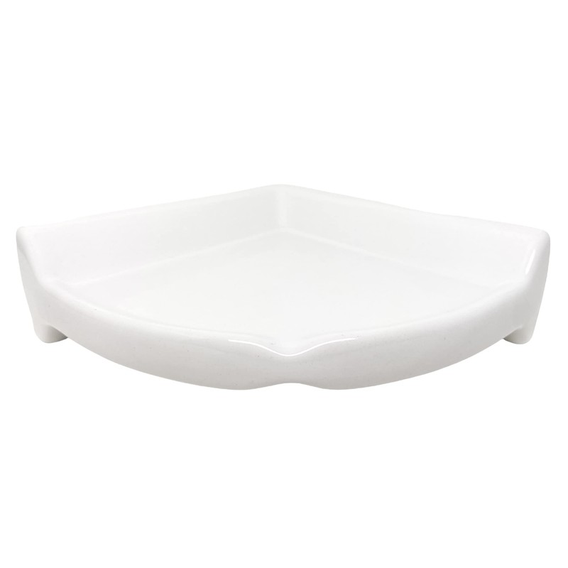 Tenedos White Glazed Ceramic Bathroom Accessory (Corner Shower) - Shampoo